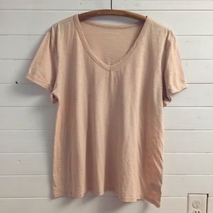 American Eagle Blush Pink Pebble V-Neck XL